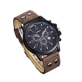 Διασυνοριακό 2025 Νέα Μόδα Casual Ανδρικό Δημιουργικό Ψεύτικο Τριθέσιο Δερμάτινο Ρολόι Quartz 5 τεμαχίων σε κουτί δώρου