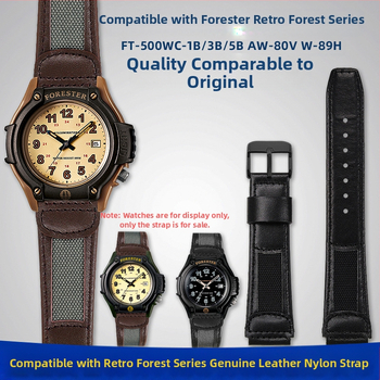 Подходяща за часовник Casio Forester FT-500Wc-3B/5B/1B серия, мека каишка от естествена кожа, първи слой, телешка кожа.