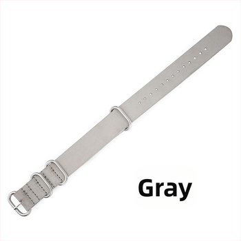 Удебелена каишка от имитация на телешка кожа, дебела кръгла катарама с халка върху кожена каишка NATO ZULU ZULU 18/20/22/24 мм