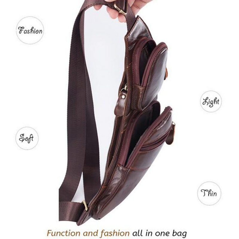 Kvaliteetne meeste ühe rinnaga seljakott reisimiseks vintage õlakott