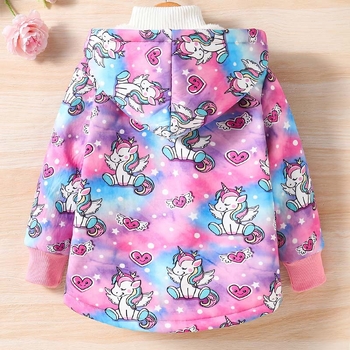 Παιδικά παντελόνια με μακριά μανίκια για υπαίθριες δραστηριότητες και casual εμφανίσεις, φθινοπωρινά και χειμερινά χρώματα, από γούνινο αρκτικό βελούδο, παιδικά παντελόνια με κουκούλα και στάμπα, τυπωμένα, για κορίτσια