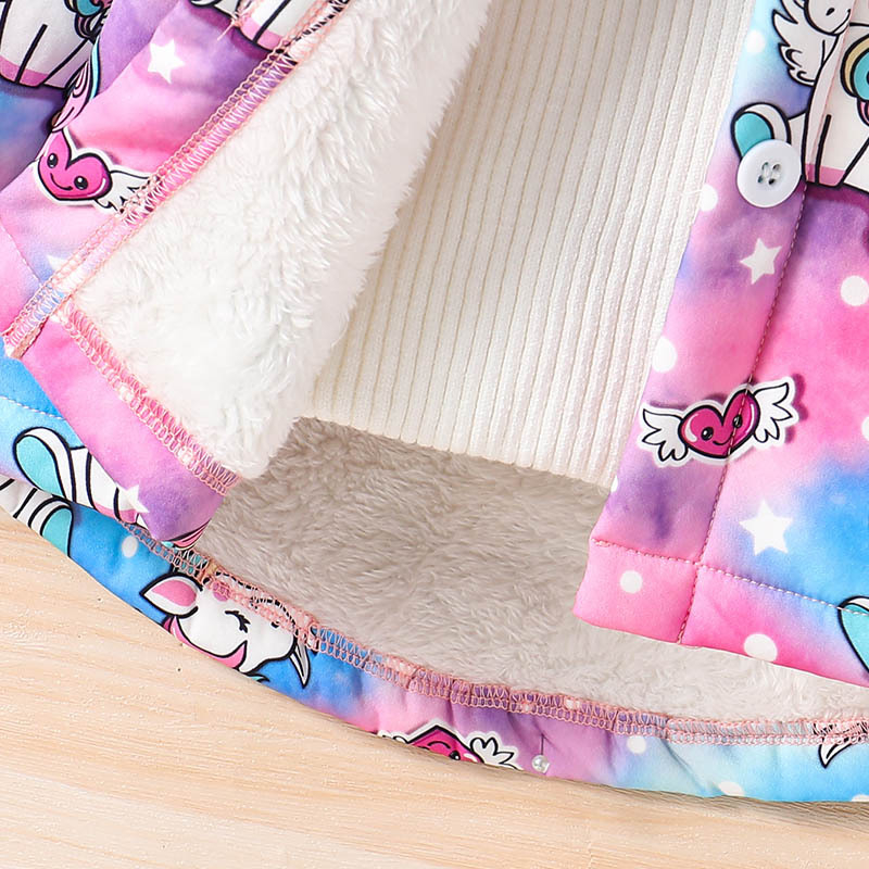 Sügis-talvine karvane arktiline sametist laste pikkade varrukatega õues kasutatav vabaajarõivaste kapuutsiga trükistega laste ümbrisriided