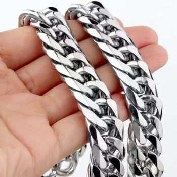 Αλυσίδα Κουβανέζικης Έξι Όψεων από Ανοξείδωτο Ατσάλι Διπλής Υφαντότητας, Έντονη Χοντρή Αλυσίδα, Μοντέρνο Ανδρικό Κολιέ Χιπ-Χοπ, Εξατομικευμένη Διασυνοριακή Ζωντανή Μετάδοση