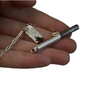 Εξατομικευμένο κολιέ με κρεμαστό κόσμημα τσιγάρου για άνδρες και γυναίκες, κολιέ μοναχικού τσιγάρου πανκ, δώρο αξεσουάρ κοσμημάτων χιπ χοπ