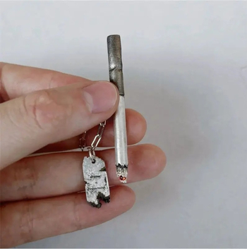 Εξατομικευμένο κολιέ με κρεμαστό κόσμημα τσιγάρου για άνδρες και γυναίκες, κολιέ μοναχικού τσιγάρου πανκ, δώρο αξεσουάρ κοσμημάτων χιπ χοπ