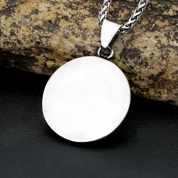 Ανδρικό κολιέ μενταγιόν Hip-Hop στρογγυλό μετάλλιο ιππασίας μενταγιόν από ανοξείδωτο ατσάλι εξατομικευμένο ρετρό τιτάνιο ατσάλι μενταγιόν χονδρικής