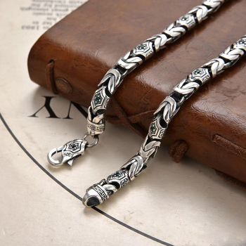 Ασημένιο κολιέ με διαμάντια με μοτίβο ειρήνης, εξατομικευμένη μόδα τουρκικού στιλ παχιά αλυσίδα πανκ ρετρό εργοστάσιο άμεση πώληση