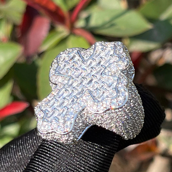 Διασυνοριακό Ευρωπαϊκό και Αμερικανικό Στυλ Χιπ-Χοπ με Καμπύλο Μοτίβο, Τραπεζοειδές Σταυρό, Γνήσιο Χρυσό, Επιμεταλλωμένο με Ηλεκτρολυτική, Μοντέρνο, Εξατομικευμένο Δαχτυλίδι