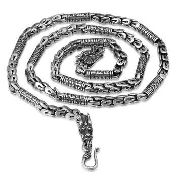 Εργοστάσιο χονδρικής S925 ασήμι 925 ανδρικό κλασικό ρετρό ταϊλανδέζικο ασημένιο κυρίαρχο προσωπικότητα δράκος κλίμακα ανδρών κολιέ