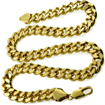 Πλάτος αλυσίδας 11 χιλ., δύο πλευρές, διασυνοριακό, σε πωλήσεις, μακρύ κολιέ υψηλής προσομοίωσης Taobao Tmall για άνδρες με διατήρηση χρώματος, επιχρυσωμένο με χρυσό