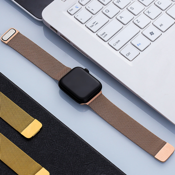 Apple siksniņai paredzēta moderna metāla dubultā sekcija austa Apple Milanese jauka siksniņa iwatch Milanese siksniņa