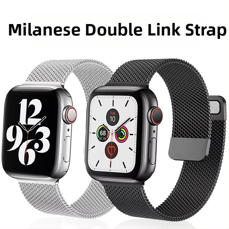 Apple szíjhoz Divatos fém dupla részből álló szőtt Apple milánói szíj iwatch milánói szíj