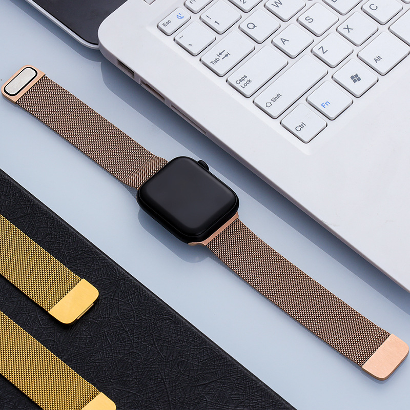 Apple siksniņai paredzēta moderna metāla dubultā sekcija austa Apple Milanese jauka siksniņa iwatch Milanese siksniņa