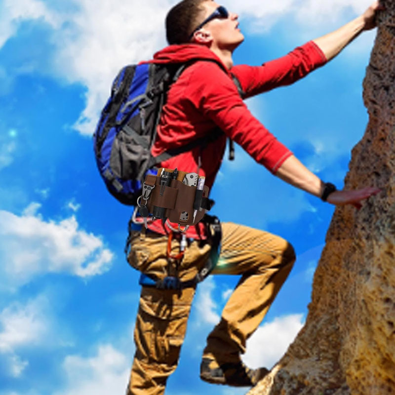 Amazon EDC taktikalise tööriista nahkkott välistingimustes ellujäämise hoiustamiseks vöökott kaasaskantav tööriista taskulamp noaümbris vöökott