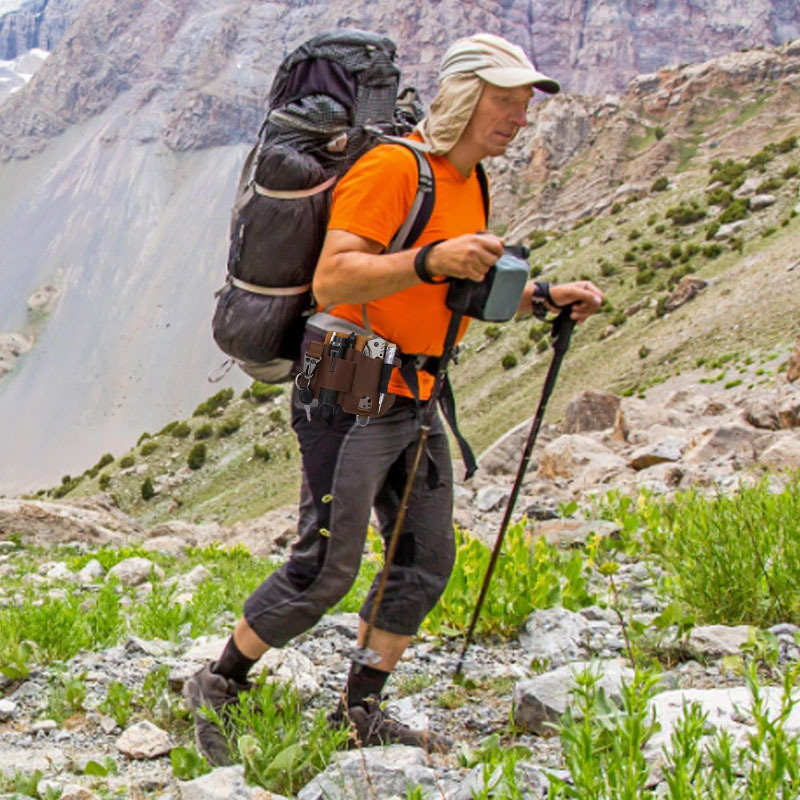Amazon EDC taktikalise tööriista nahkkott välistingimustes ellujäämise hoiustamiseks vöökott kaasaskantav tööriista taskulamp noaümbris vöökott
