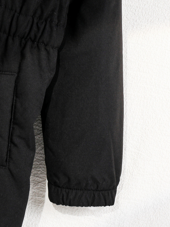 Μακρύ μπουφάν με κουκούλα και φλις επένδυση για κορίτσια, στενή μέση, μονόχρωμο, \