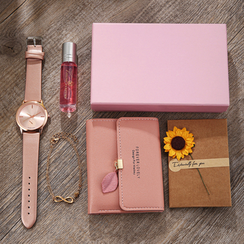 2025 Νέα Κορεατική Έκδοση Wish Γυναικείο Ρολόι Elegant Exquisite Creative Belt Quartz Ρολόι Σετ 5 Τεμαχίων Δώρου