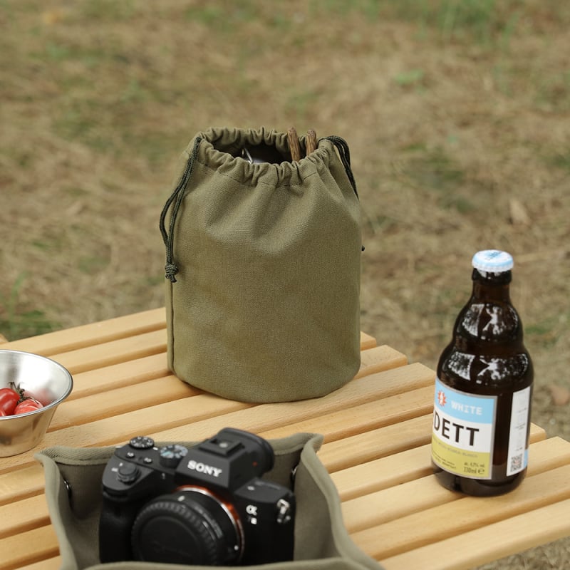 Geantă de panza cu cordon mare pentru camping în aer liber, depozitare pachet, buzunar, rufe diverse, geantă de depozitare, tacâmuri, capacitate mare, pentru camping, articole de masă