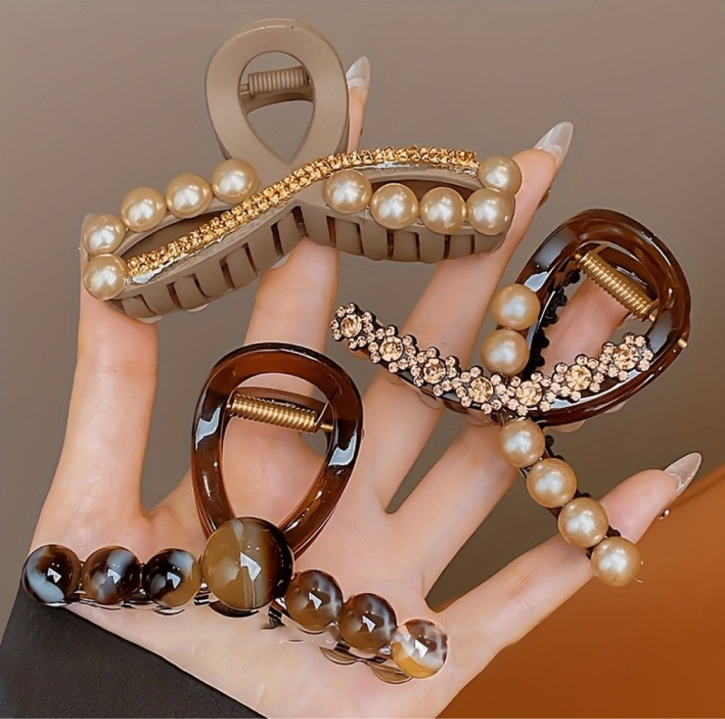 Korea stiilis pärlmutterjuukseklamber kivikestega, haikalaga soenguklamber soenguks, juukseaksessuaar, juuksenõel, 2025. aasta uus mudel, mitmekülgne ja õrn juustele