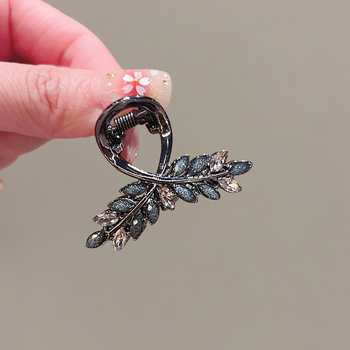 Νότια Κορέα Superior Gun Black Glaze Crystal Wheat Ear Small Grab Clip Γυναικείο Εξαιρετικό Κλιπ Μισού Δέσιμο Κεφαλής για τα Μαλλιά Λιγότερο