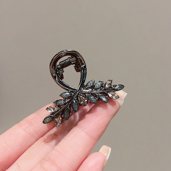 Νότια Κορέα Superior Gun Black Glaze Crystal Wheat Ear Small Grab Clip Γυναικείο Εξαιρετικό Κλιπ Μισού Δέσιμο Κεφαλής για τα Μαλλιά Λιγότερο