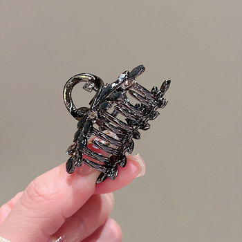 Νότια Κορέα Superior Gun Black Glaze Crystal Wheat Ear Small Grab Clip Γυναικείο Εξαιρετικό Κλιπ Μισού Δέσιμο Κεφαλής για τα Μαλλιά Λιγότερο