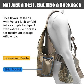 Daugiafunkcinė medžioklės taktinė liemenė, skirta pasienio sąlygoms, reguliuojama liemenė, medžioklės kuprinė, maskuojanti taktinė liemenė