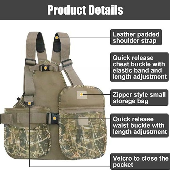 Daugiafunkcinė medžioklės taktinė liemenė, skirta pasienio sąlygoms, reguliuojama liemenė, medžioklės kuprinė, maskuojanti taktinė liemenė