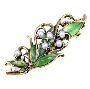 Εξωτερικό εμπόριο μόδας γυναικών vintage σμάλτο φύλλο φουρκέτα χάλκινο χρυσό κράμα φουρκέτα κορίτσι φουρκέτα μαργαριτάρι αξεσουάρ μαλλιών