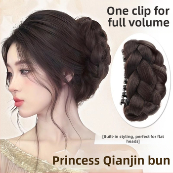 Keeratava palliga parukas naistele, kunstlike juuste haaratsklamber, Gui Qi lillepung, kohev juuste artefakt, seljapea parukakott