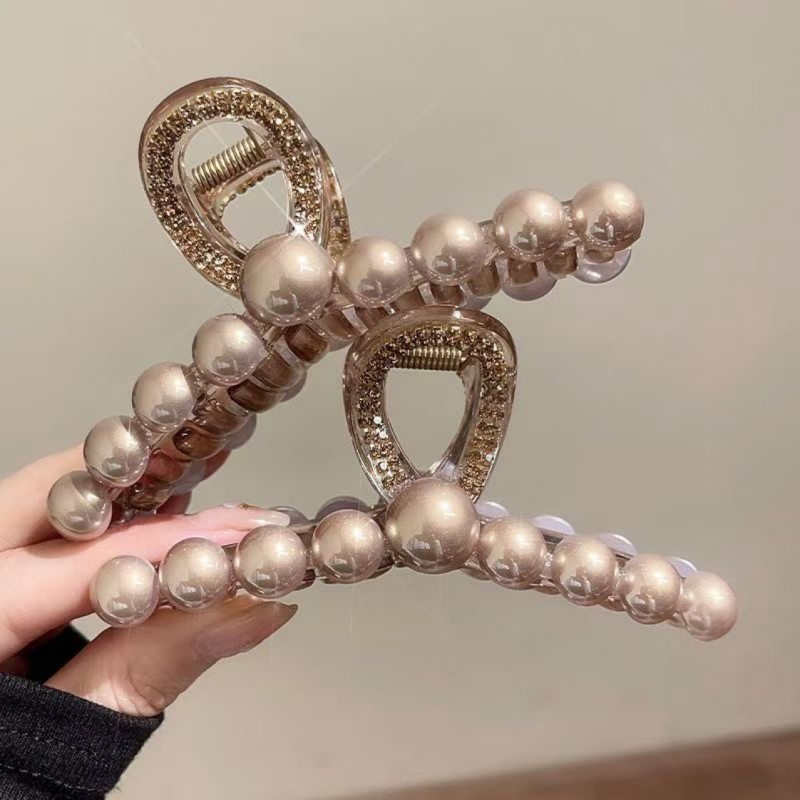 Elegantne ja peen pärlmutter juukseklamber naistele, moodne ja mitmekülgne juukseaksessuaar luksusliku ilmega, Korea stiilis magushai-juukseaksessuaar pea taha.