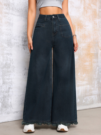 Prekogranične Amazon modne europske i američke ženske ulične retro široke traper hlače s brušenjem