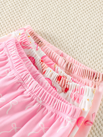 Φθινοπωρινό και Χειμερινό 6 τεμάχια για μωρά κορίτσια, ροζ, αρκουδάκι και φιόγκο, μακριά μανίκια με στρογγυλή λαιμόκοψη, χαριτωμένα και χαριτωμένα