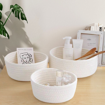 Εργοστασιακό στρογγυλό υφαντό καλάθι αποθήκευσης για οικιακή χρήση, παιδικό καλάθι αποθήκευσης σνακ παιχνιδιών, επιτραπέζιο καλάθι αποθήκευσης καλλυντικών