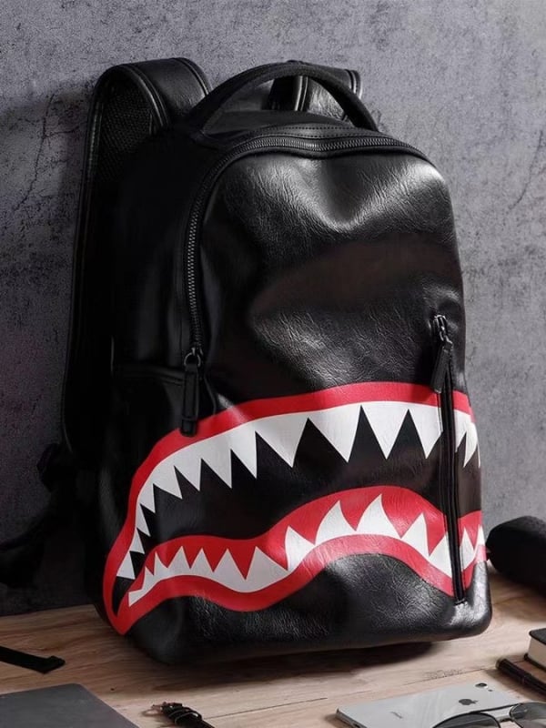 Нова раница Shark за мъже и жени, ученическа чанта с голям капацитет, модна, за свободното време и пътуване, красива раница, модна марка