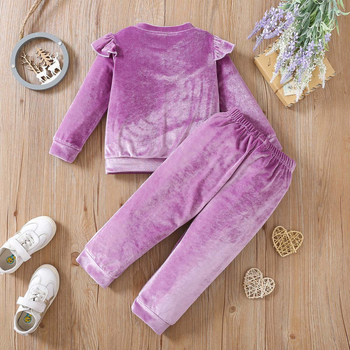 Παιδικό κοστούμι Maomao για κορίτσια Φθινόπωρο και Χειμώνας Ζεστό παντελόνι με κεντημένα γράμματα, σετ δύο τεμαχίων, Ευρωπαϊκό και αμερικανικό στυλ, παιδικό κοστούμι