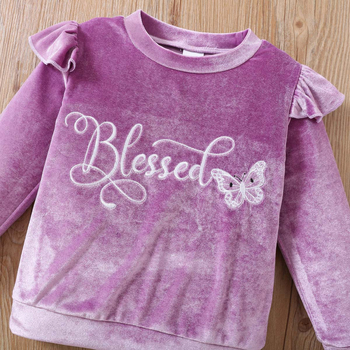 Παιδικό κοστούμι Maomao για κορίτσια Φθινόπωρο και Χειμώνας Ζεστό παντελόνι με κεντημένα γράμματα, σετ δύο τεμαχίων, Ευρωπαϊκό και αμερικανικό στυλ, παιδικό κοστούμι