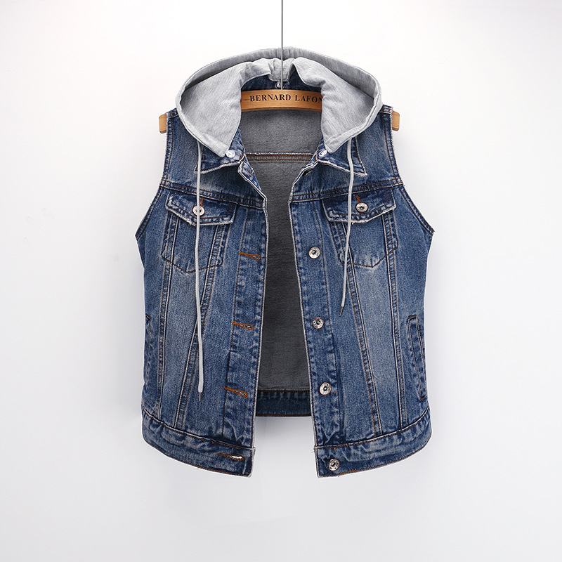 Vestă de damă fără mâneci, cu rupturi scurte, de primăvară și toamnă, cu mâneci lungi, din denim, vestă cu talie, jachetă exterioară, cardigan