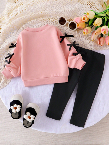 Κορίτσια Φούτερ 2025 Νέα Άνοιξη και Φθινόπωρο Ρετρό Στυλ Casual Φούτερ με Φιόγκο