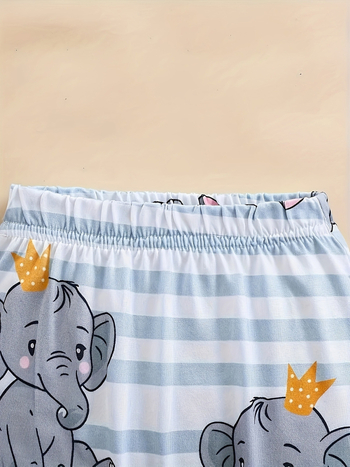 Νέο σορτς για νεογέννητα με σχέδιο ελέφαντα, μακρυμάνικο, στρογγυλή λαιμόκοψη, βρεφικό κοστούμι, παιδικά ρούχα, ανδρικά ρούχα
