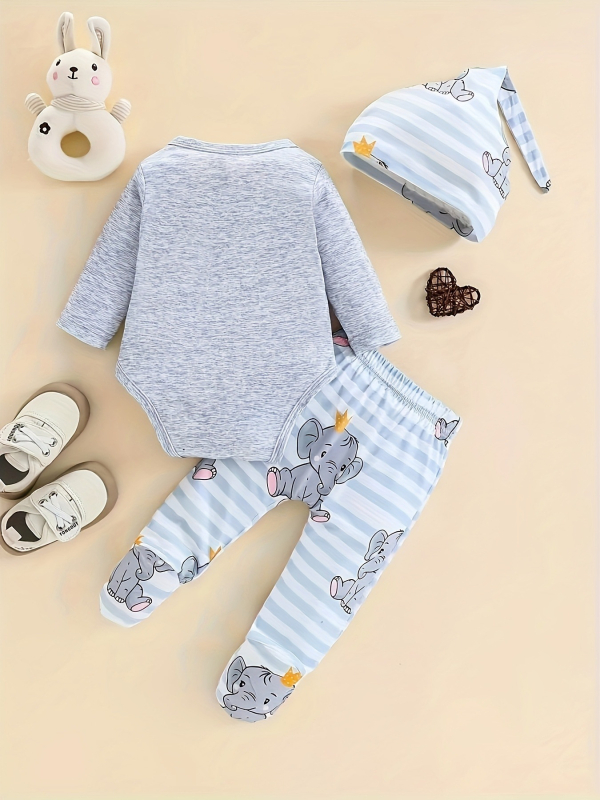 Nove jesenske kratke hlače s uzorkom slona i okruglim izrezom za novorođenče, dječje odijelo, dječja odjeća, muška odjeća