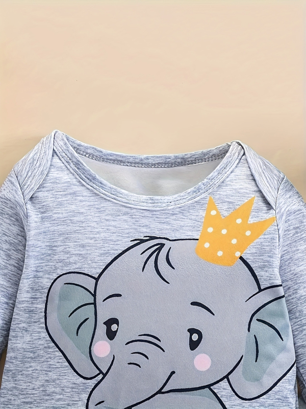 Nove jesenske kratke hlače s uzorkom slona i okruglim izrezom za novorođenče, dječje odijelo, dječja odjeća, muška odjeća