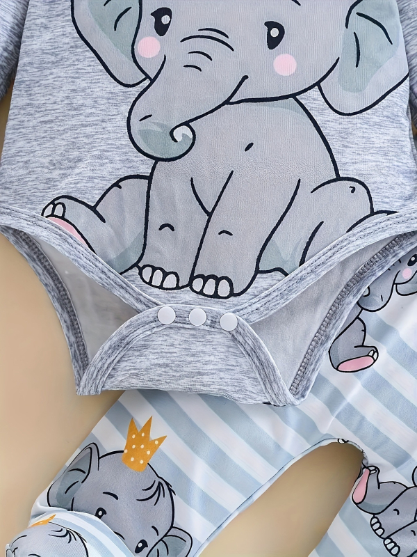 Nove jesenske kratke hlače s uzorkom slona i okruglim izrezom za novorođenče, dječje odijelo, dječja odjeća, muška odjeća