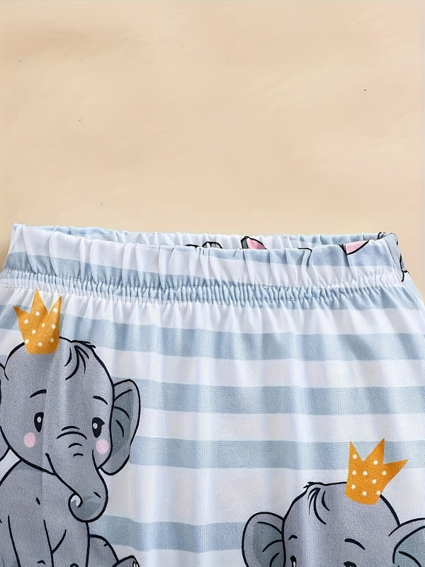Nove jesenske kratke hlače s uzorkom slona i okruglim izrezom za novorođenče, dječje odijelo, dječja odjeća, muška odjeća