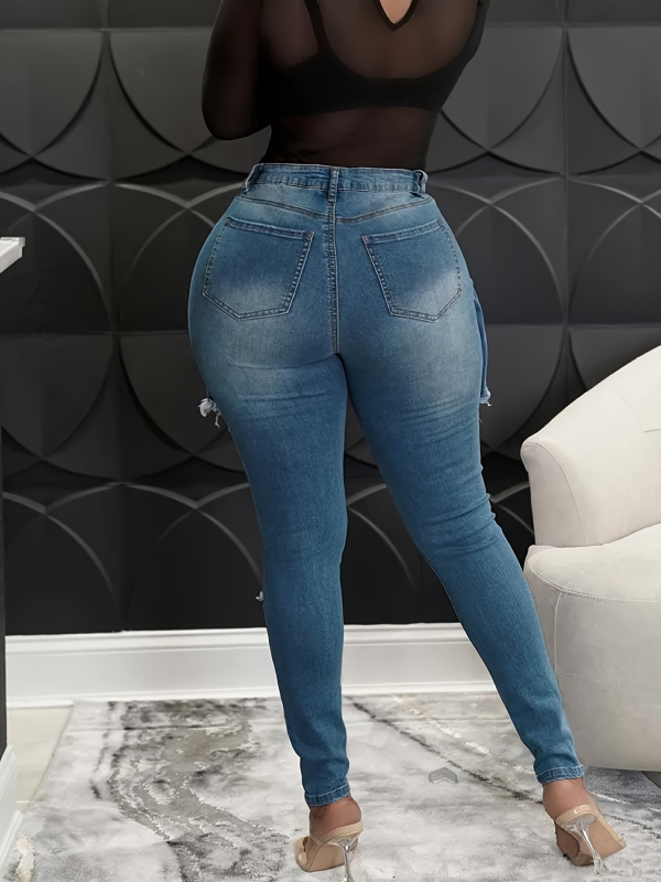Pantaloni scurți de damă pentru femei, talie înaltă, rupți, cu picior larg, elastici, cu picior mic