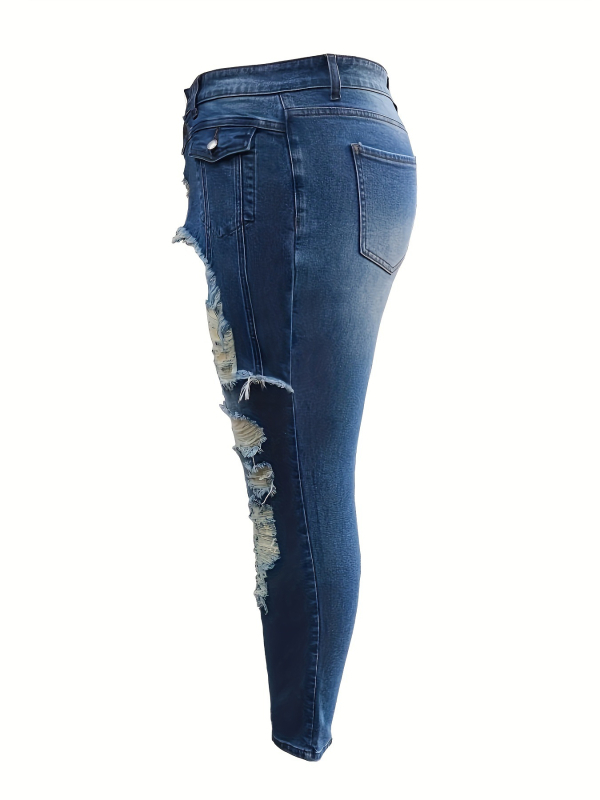 Pantaloni scurți de damă pentru femei, talie înaltă, rupți, cu picior larg, elastici, cu picior mic