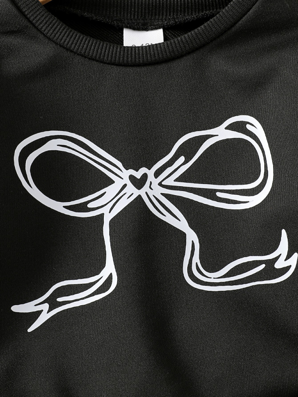 Lezser masni hímzett fekete hosszú ujjú baba pulóver farmeröltöny lányka csecsemő csecsemő kétrészes szett