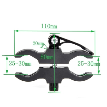 Ātri atbrīvojams Saigang klipsis sarkanās un zaļās gaismas lukturītim ar lāzera paaugstināšanas klipsi 25 velosipēda kronšteinam vienā virzienā