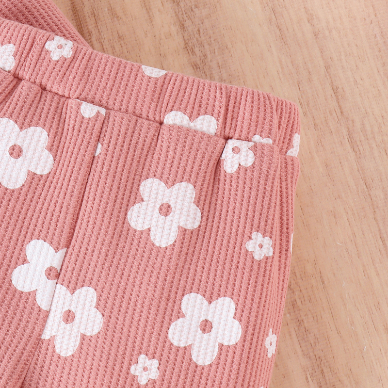 Amazon 24 őszi gofri virágmintás hosszú ujjú felső virágmintás nadrág lányka öltöny