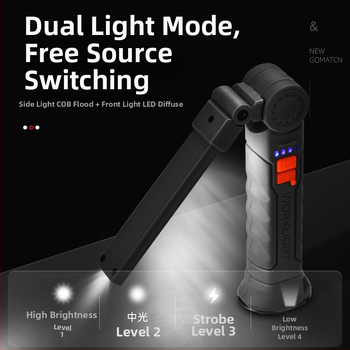 Многофункционална COB магнитна работна светлина за ремонт на автомобили LED червена предупредителна светлина силно фенерче за ремонт на автомобили
